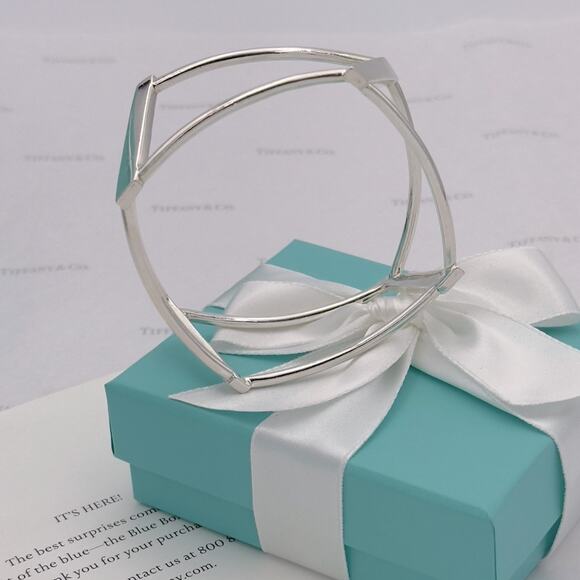 Tiffany & Co. Frank Gehry Torque Open Bangle Bracelet Sterling Silver Vintage - Picture 7 of 13